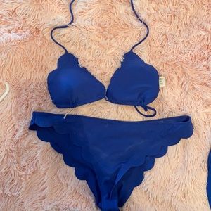 ABERCROMBIE AND FITCH blue scallion bikini set
